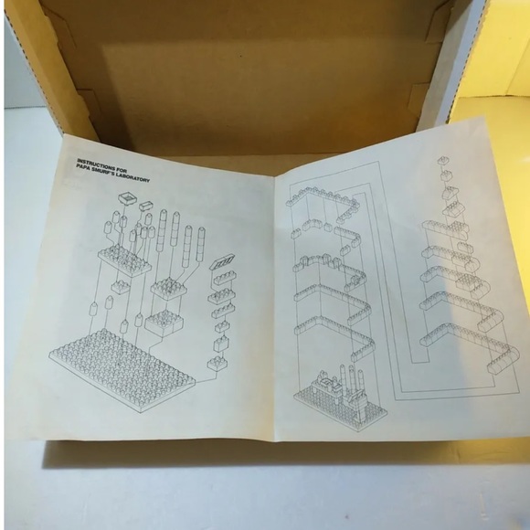 VINTAGE PAPA SMURF’S LABORATORY 1982 LOC BLOCS GLOW IN THE DARK BRICKS EXTRAS! - Picture 12 of 12